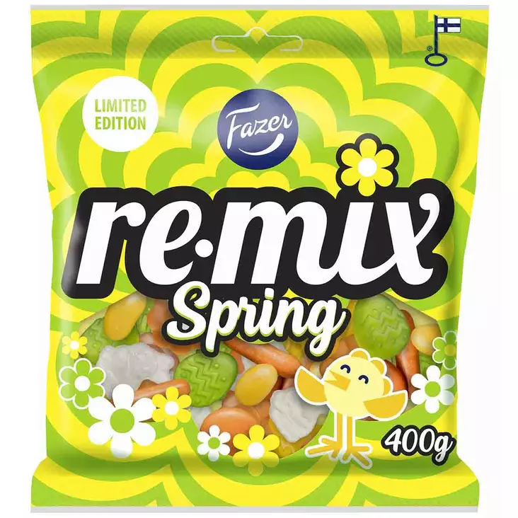 Fazer remix spring karkkipussi 400 g keväinen makeissekoitus - Karkkipussit - 6416453049239 - 1