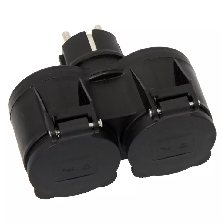 Haaroitin 2-os IP44 16A Schuko - Sähköhaaroittimet ja sähköadapterit - 6413821240489 - 1