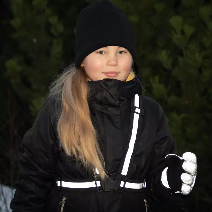 säädettävät heijastinvaljaat lapsille, musta - Heijastimet ja heijastinliivit - 6410413223509 - 1