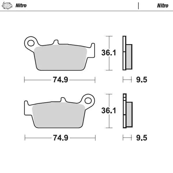 Jarrupalat Honda taakse CR80/85, CR125/250/500 <2001, XR250/400/600 - Motocrosspyörien ja endurojen jarrupalat - 6438471311259 - 2