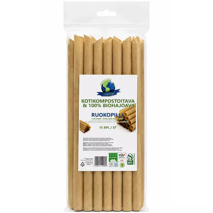 Ruokopillit 12x210mm - Kertakäyttöruokailuvälineet ja servetit - 6429811149069 - 1