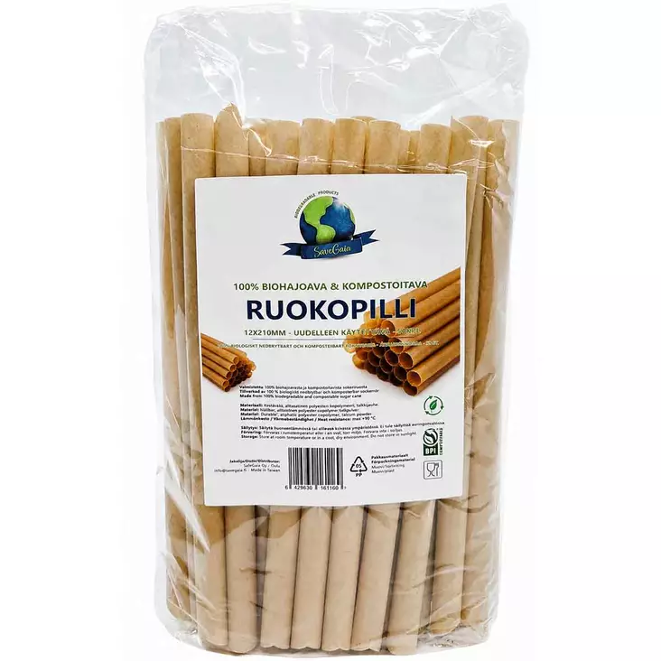 Ruokopillit smoothieen 12x210mm - Kertakäyttöruokailuvälineet ja servetit - 6429830161189 - 1
