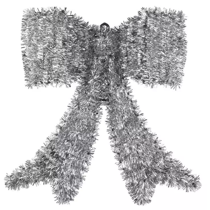Rusettikoriste 41x42cm hopea - Joulukoristeet - 6410416576329 - 1