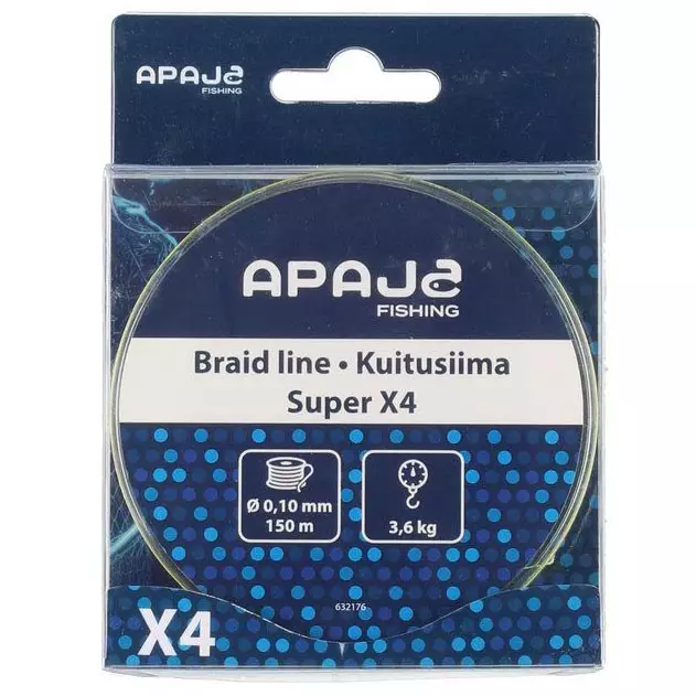 Kuitusiima super x4 150m 0,10mm 3,6kg - Siimat - 6410416321769 - 1