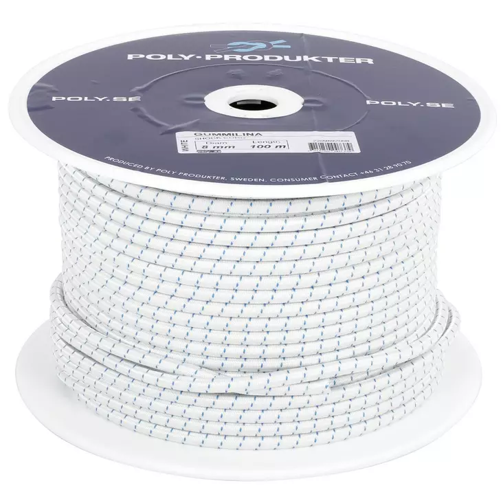 kumiköysi valkoinen 8mm - Mustekalat ja kumiköydet - 7314250007379 - 1