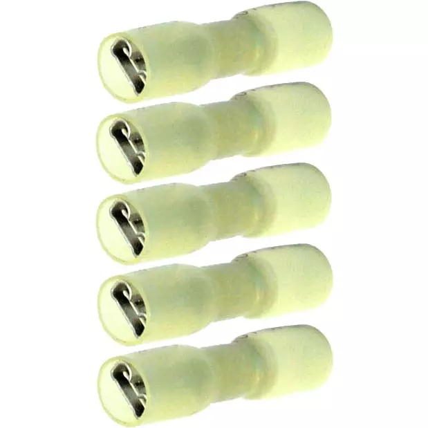 kutistelattaliitin naaras 6,3mm 4-6mm2 5kpl keltainen - Kutistesukat ja yleistarvikkeet - 6438255200809 - 1