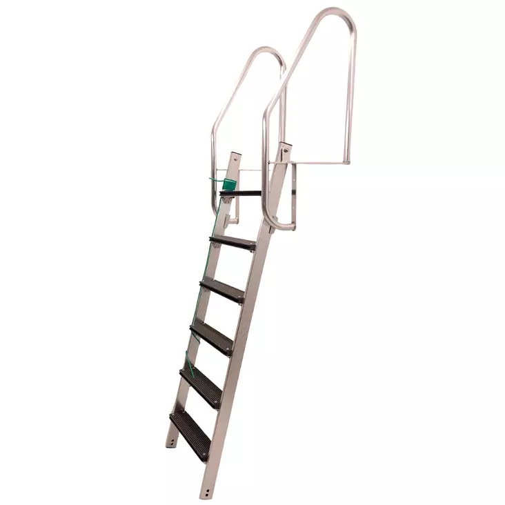 Laituritikkaat 6 askelmaa vihreä naru tikkaiden kääntämistä varten - Laituriponttoonit ja laituritikkaat - 6438168119779 - 1