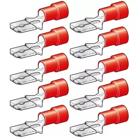 lattaliitin uros 6,3mm 10kpl punainen - Abikot - 6438255200069 - 1