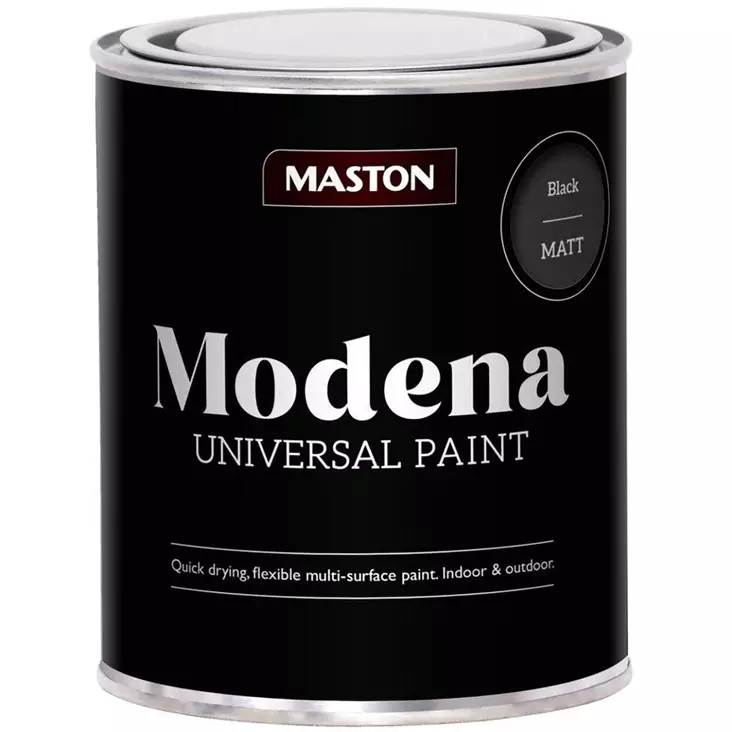 Maston modena alkydimaali matta musta 1l yleiskäyttöön - Talomaalit - 6412496048529 - 1