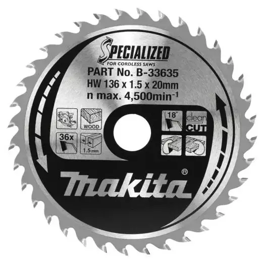 Makita sirkkelinterä 136 mm 36h - Sirkkelinterät - 088381422529 - 1