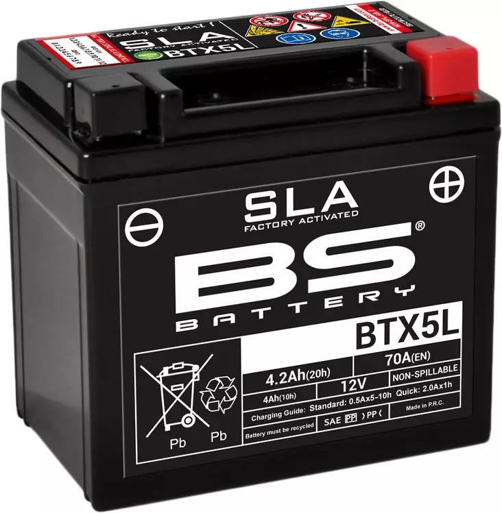 Moottoripyörän akku BS Battery BTX5L (FA) 12V 4AH - Pienkoneakut 2-5Ah - 3564093006709 - 2