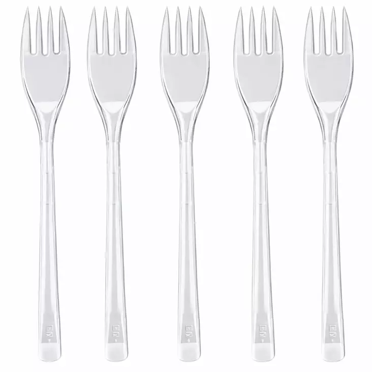 Kirkas kertakäyttöhaarukka muovinen ruokailuväline - Kertakäyttöruokailuvälineet ja servetit  - 8720573855129 - 1