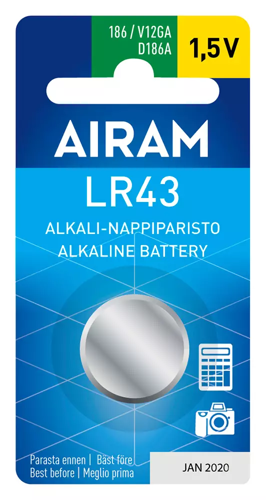 Nappiparisto LR43 186 alkaali - Erikoisparistot ja nappiparistot - 6435200138019 - 1