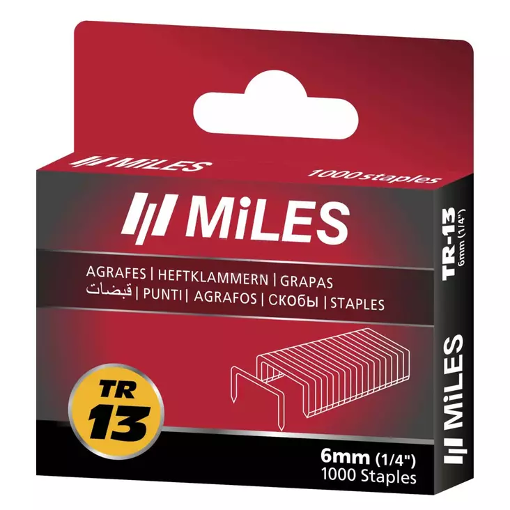 Nitojan niitit Miles TR13 6 mm 1000 kpl - Nitojat ja niitit - 8901057901109 - 1