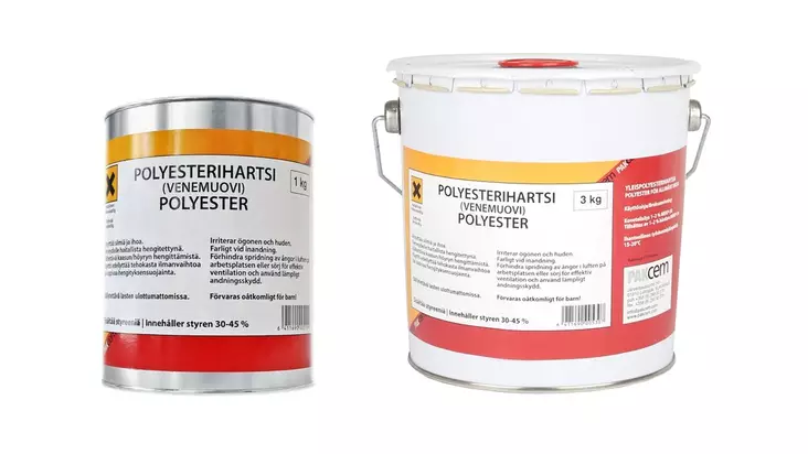 Pakla Polyesterihartsi 1-3kg - Veneen korjauskitit ja venekuidut - 6411690005109 - 2