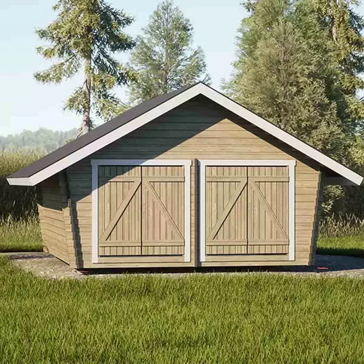 U20 ulkovarasto hirsirakenne puuvalmis - LP Garden piharakennukset - 6424110251079 - 1