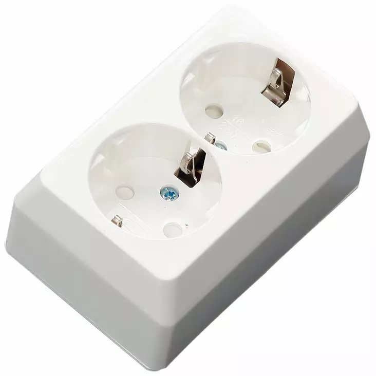 kaksiosainen pinta-asennettava pistorasia - Pistorasiat  - 6438140942029 - 2