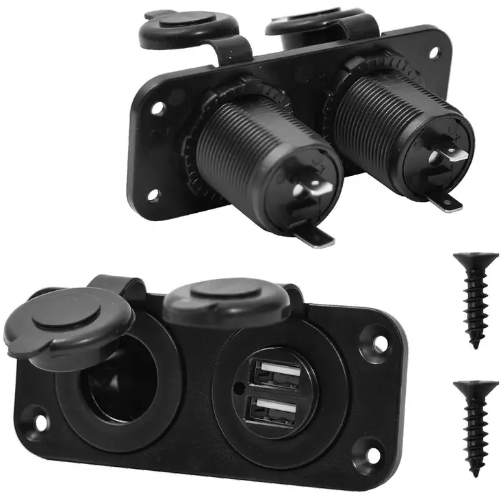 latausportti USB x 2 - Tupakansytytyspistokkeet ja laturit - 6438152082829 - 1