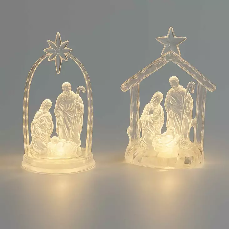 Akryylinen jouluseimiasetelma led valolla - Joulukoristeet - 8721037103589 - 1