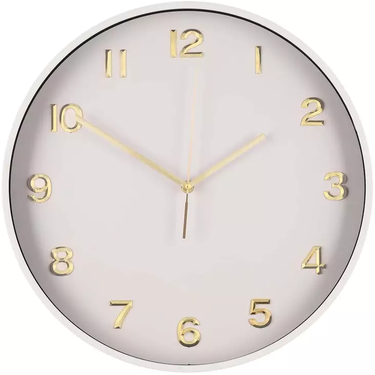 Valkoinen sella seinäkello kultaisilla yksityiskohdilla - Seinäkellot ja pöytäkellot  - 6410416434629 - 1