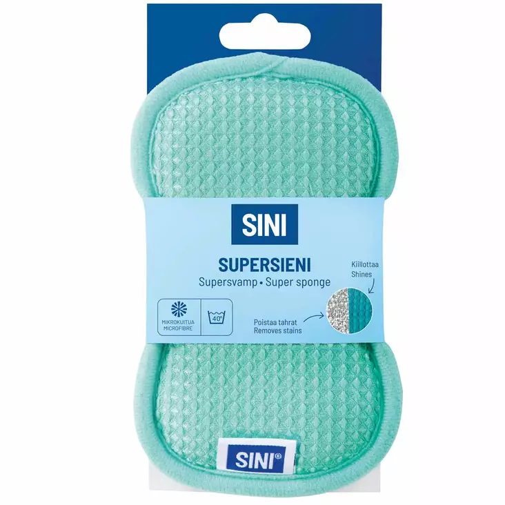 Sini supersieni kaksipuolinen hankaussieni - Puhdistusliinat ja pesusienet - 6423800035159 - 1