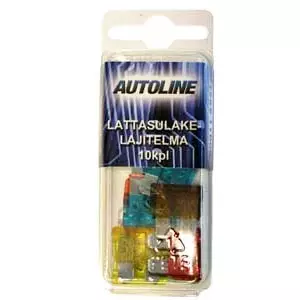 lattasulakelajitelma 10 kpl autoline - Auton sulakkeet ja sulakerasiat - 4892603029269 - 1