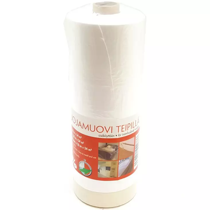 Suojamuovi teipillä 1800mm 33m - Käärintäkalvot ja suojamuovit - 6430011022779 - 1