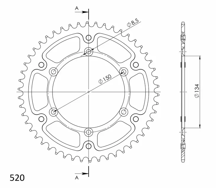 Takaratas Supersprox KA KX 50T Kulta - Motocrossin ja enduron takahammasarattaat - 6438471310689 - 2