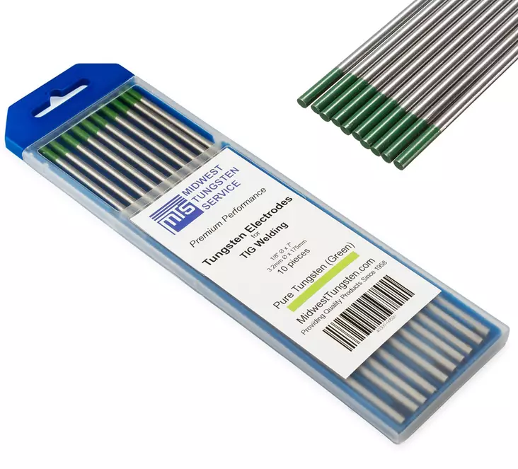 TIG elektrodit 10kpl 3,2mm alumiini vihreä - Tig-hitsaustarvikkeet ja tig-elektrodit - 6438471023619 - 1