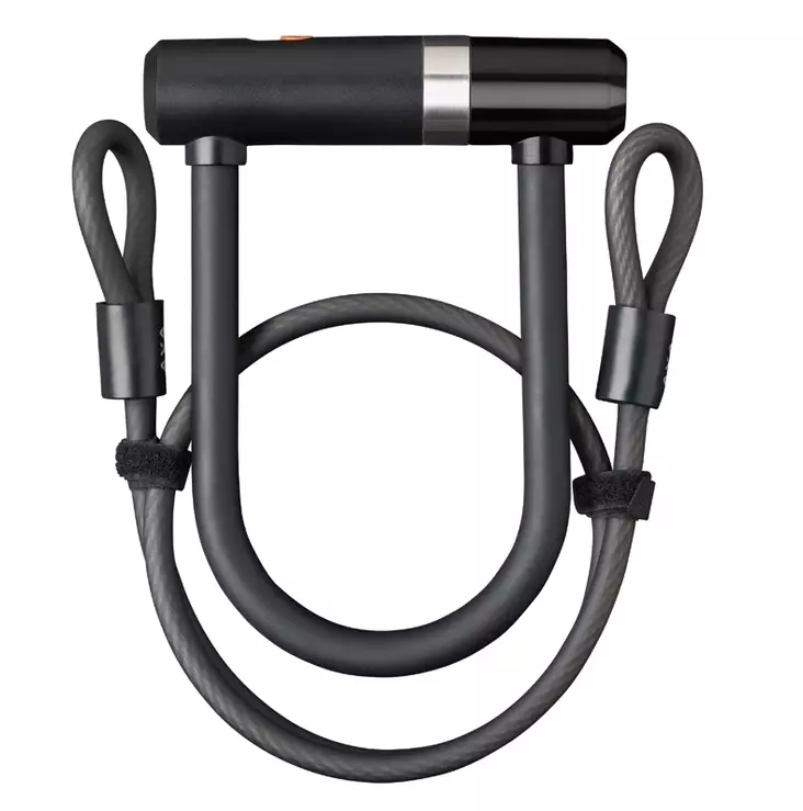 U-lukko AXA Newton Mini + vaijeririimu 100/8, musta - Polkupyörän lukot ja soittokellot - 8713249248479 - 1