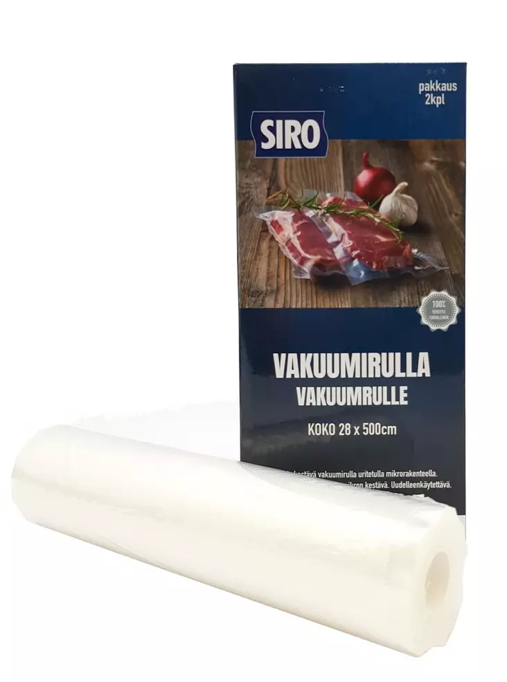 vakuumirulla 28x500cm SIRO - Vakuumikoneet, vakuumipussit ja rullat - 6438168103679 - 1