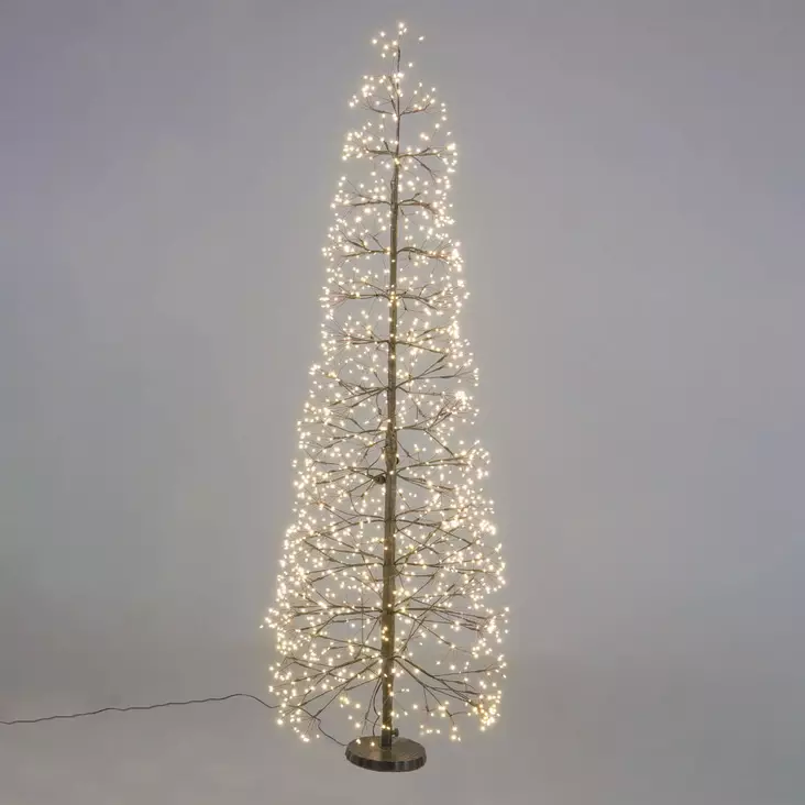 Mustarunkoinen valokuusi 600 lämpimän valkoisella led valolla - Joulukuuset - 8721461179969 - 1
