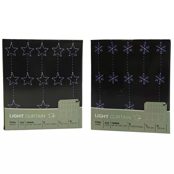 Valoverho tähtikuvio tai lumihiutale valot ikkunaan - Valosarjat ja valonauhat - 8721037582469 - 1