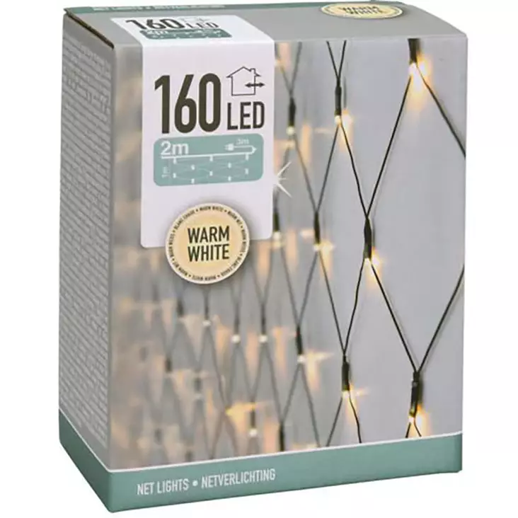 Lämminvalkoinen valoverho 160 led - Valoketjut ulko- ja sisäkäyttöön - 8719202259209 - 1