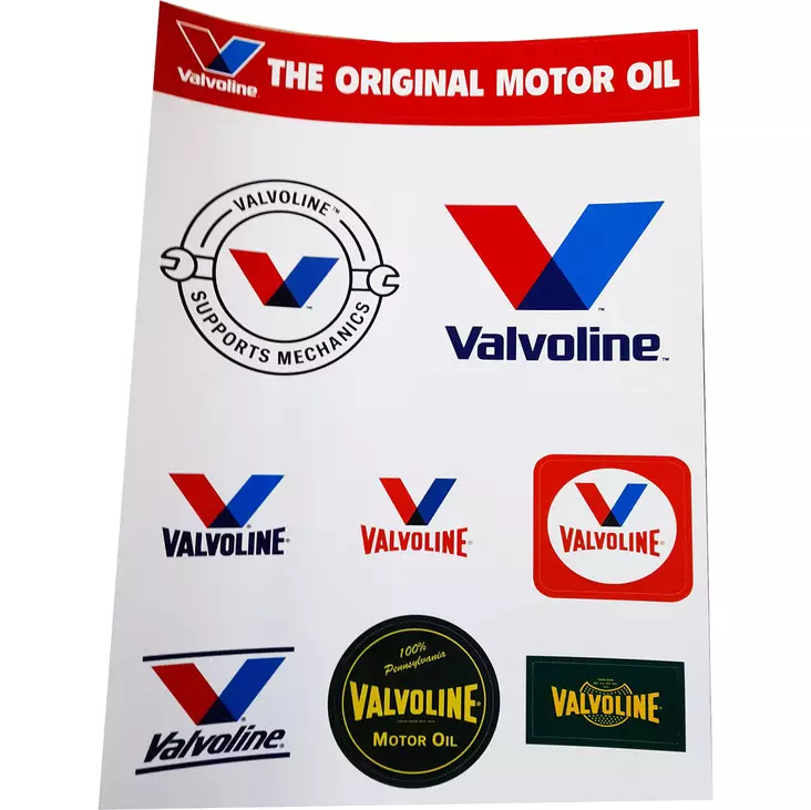 valvoline tarra-arkki 9-osainen - Crossipyörän ja mopon tarrat - 6438471023169 - 1