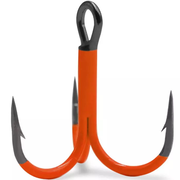 Fluorioranssi vmc 4551 uv kolmihaarakoukku koko 6 - Pilkkimorrit, pilkkivärikoukut ja koukut - 3359220259079 - 1