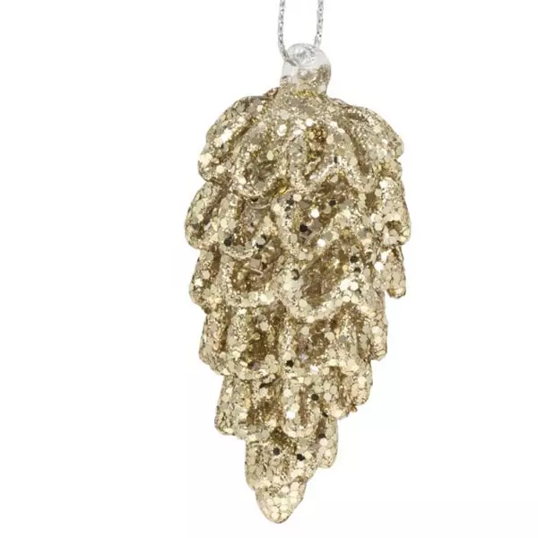 Kultainen käpy lasi kuusenkoriste lasista - Kuusenkoristeet - 6412740130499 - 1