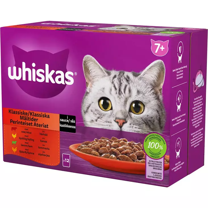 Whiskas 7+ perinteiset ateriat lajitela - Kissan märkäruoka - 4008429155949 - 1