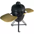 21 tuuman mattamusta kamado grilli bambuisilla sivupöydillä - Hiiligrillit - 6438168119625-r - 1