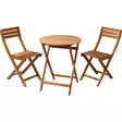 Parvekesetti bistro acasiapuu 60 cm pöytä ja kaksi tuolia - Terassikalusteet - 8721037816700-r - 1