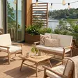 Puutarhakalusto bali bamboo sijoitettuna terassille - Terassikalusteet - 8721037819671-r - 2