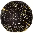 Musta lasipallo led valoilla 12 cm lämmin valkoinen - Koriste-esineet - 6410416482781-r - 1