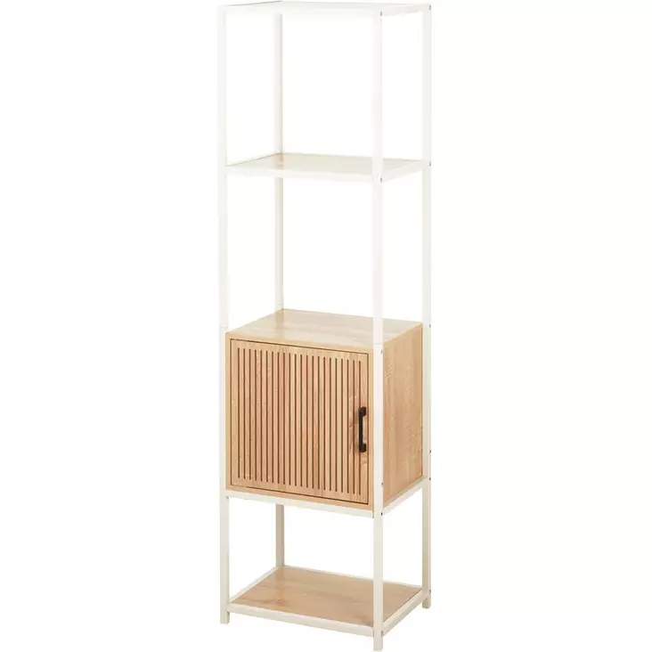 Aveno hyllykkö 33x43x153cm kaapilla - Seinähyllyt ja hyllyköt - 8721037532518-r - 1