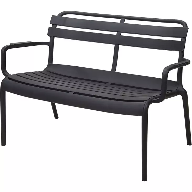 Musta puutarhapenkki mario 100x76x62 cm ulkokäyttöön - Puutarhapenkit ja puutarhakeinut - 8721037875707-r - 1