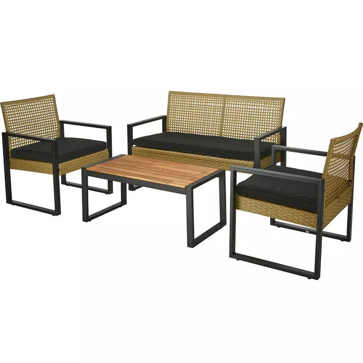 Puutarhakalusto savona 4 osainen rottinkia - Terassikalusteet - 8720573855310-r - 1