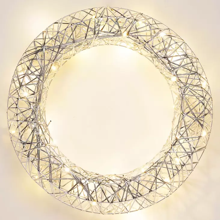 Valokranssi led silver 40 cm - Valokoristeet - 8721037682398-r - 1