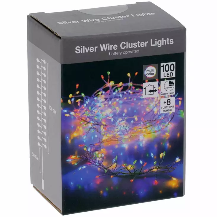 Valosarja värikäs 100led paristokäyttöinen - Paristovalosarjat - 8721037202879-r - 1